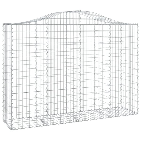 vidaXL buede gabionkurve 13 stk. 200x50x140/160 cm galvaniseret jern