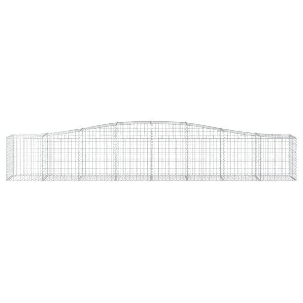 vidaXL Gabionkurver buede 2 stk 400x50x60/80 cm galvanisert jern