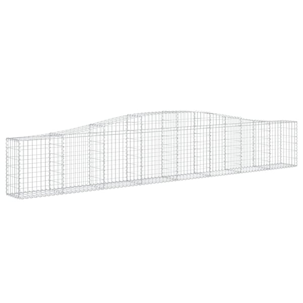vidaXL Gabionkurver buede 10 stk 400x30x60/80 cm galvanisert jern