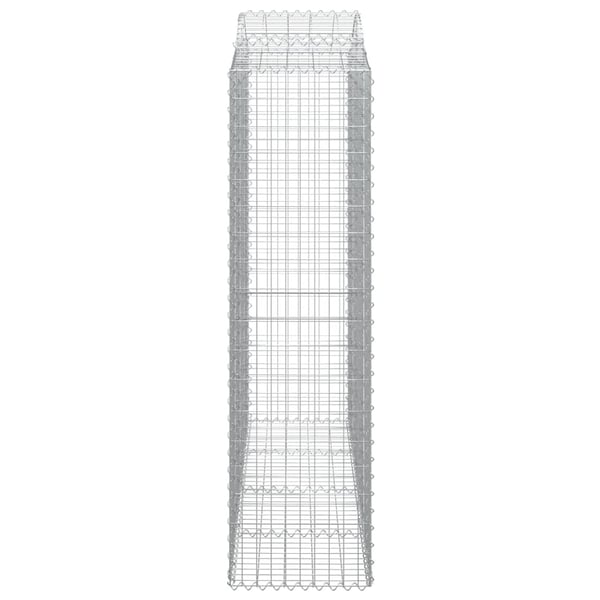 vidaXL buet gabionkurv 200x50x180/200 cm galvaniseret jern