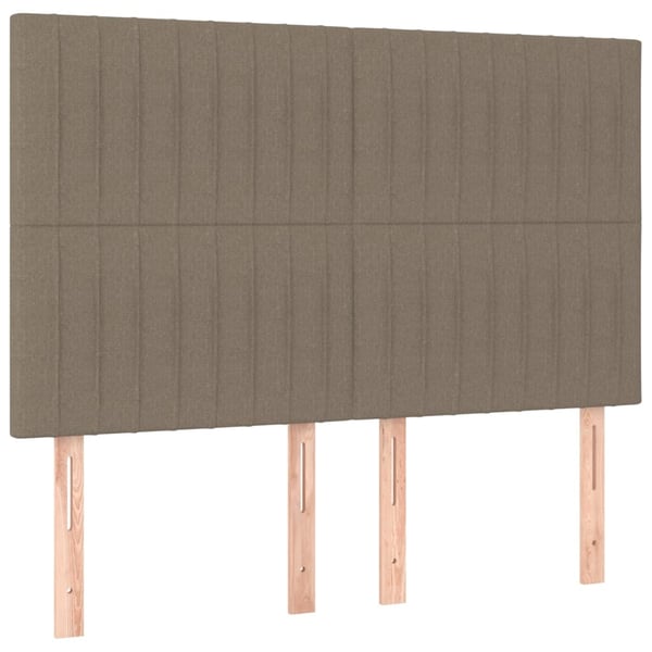 vidaXL kontinentalseng med madras 140x190 cm stof gråbrun