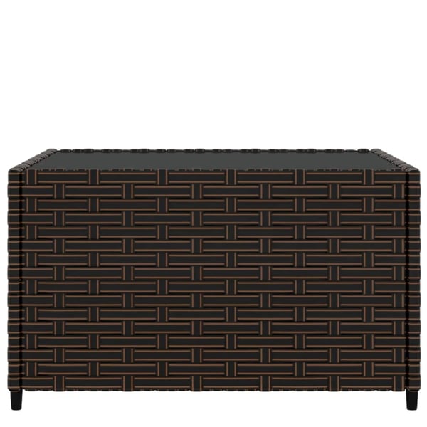 vidaXL havebord 50x50x30 cm firkantet polyrattan brun