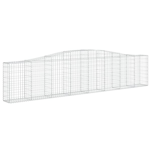 vidaXL buede gabionkurve 4 stk. 400x30x80/100 cm galvaniseret jern