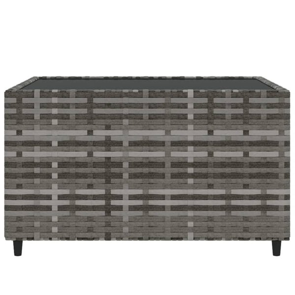 vidaXL havebord 50x50x30 cm firkantet polyrattan grå