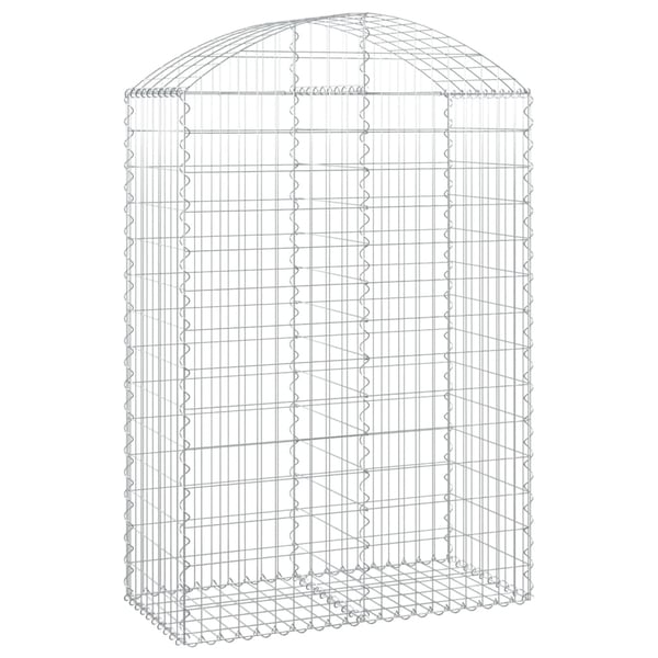 vidaXL Gabionkurv buet 100x50x140/160 cm galvanisert jern