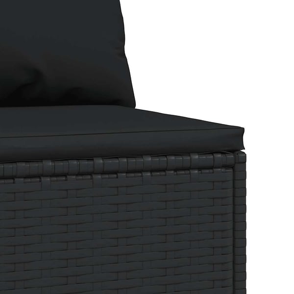 vidaXL midtermodul til havesofa med hynder polyrattan sort