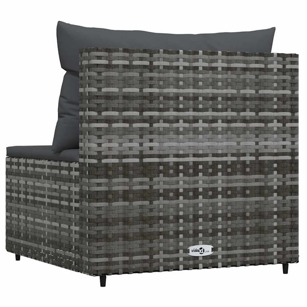 vidaXL midtermodul til havesofa med hynde polyrattan grå