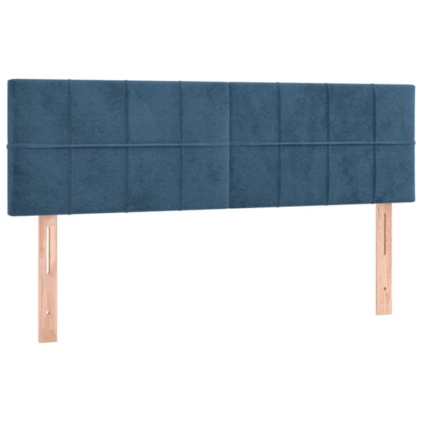 vidaXL kontinentalseng med madras 140x190 cm fløjl mørkeblå
