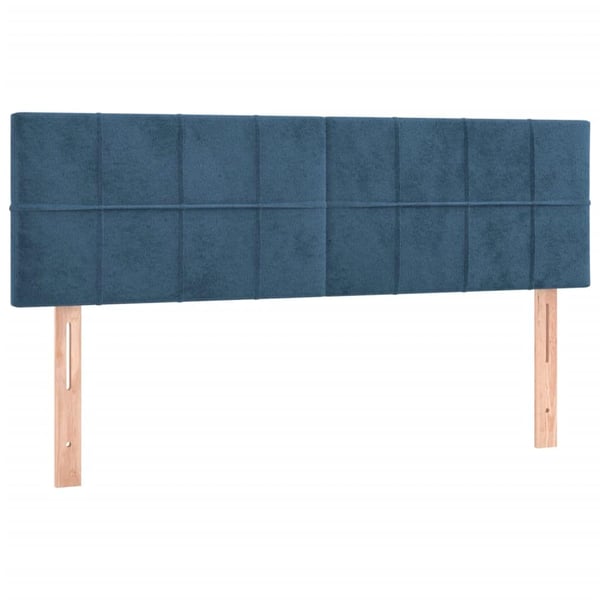 vidaXL kontinentalseng med madras 140x190 cm fløjl mørkeblå