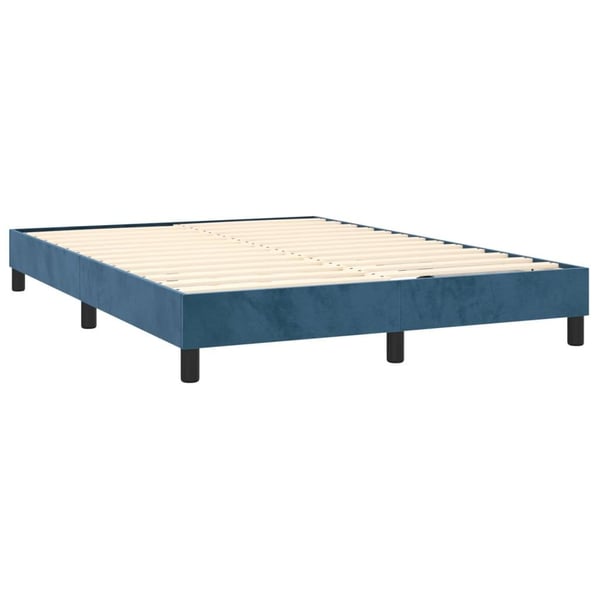 vidaXL kontinentalseng med madras 140x190 cm fløjl mørkeblå