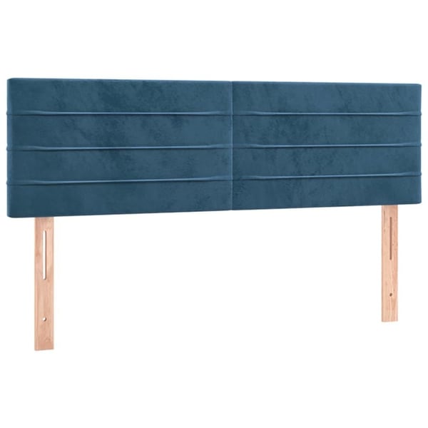 vidaXL kontinentalseng med madras 140x190 cm fløjl mørkeblå