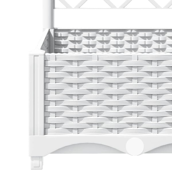 vidaXL Plantekasse med espalier hvit 120x120x121,5 cm PP