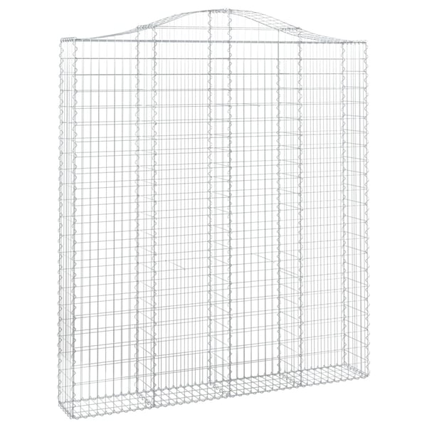 vidaXL Gabionkurver buede 2 stk 200x30x220/240 cm galvanisert jern