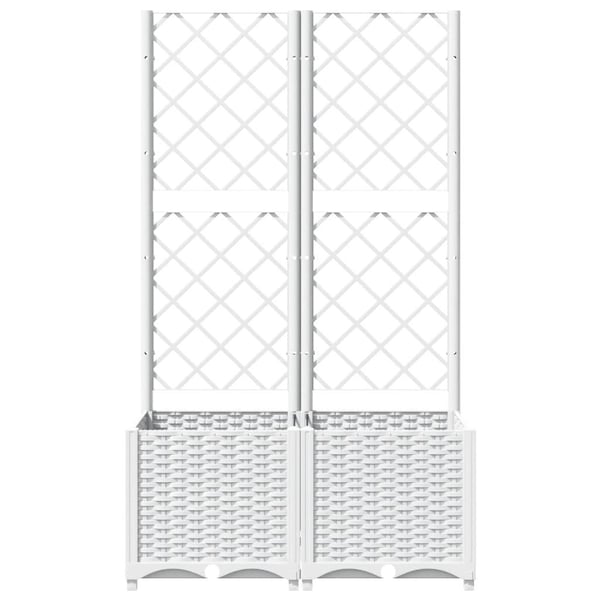 vidaXL Plantekasse med espalier hvit 80x40x136 cm PP