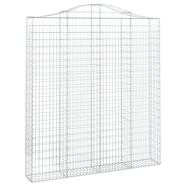 vidaXL Gabionkurver buede 3 stk 200x30x220/240 cm galvanisert jern
