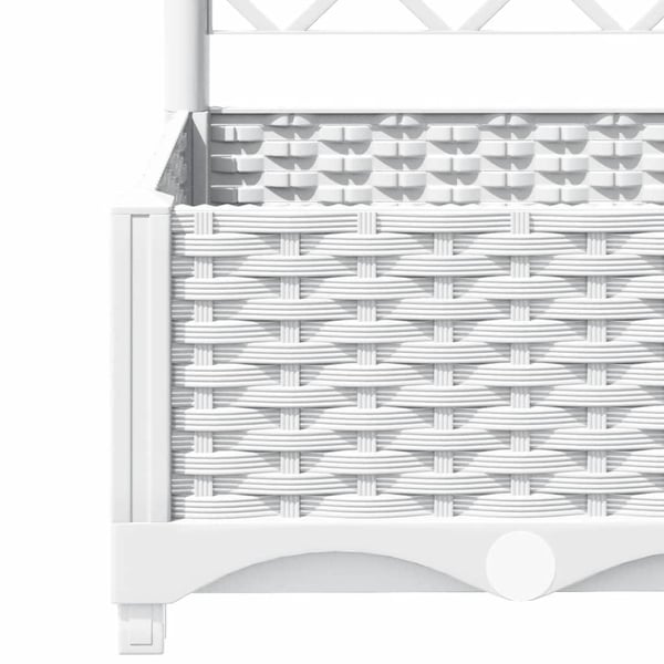 vidaXL Plantekasse med espalier hvit 80x40x121,5 cm PP