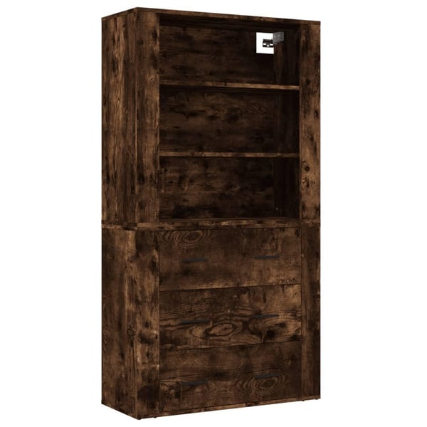 vidaXL Highboard røkt eik konstruert tre