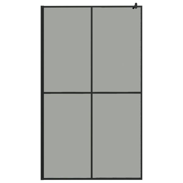 vidaXL Dusjvegg med hylle svart 118x190 cm ESG-glass og aluminium