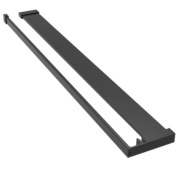 vidaXL Dusjvegg med hylle svart 80x195 cm ESG-glass og aluminium