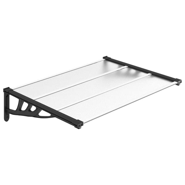 vidaXL Ovikatos musta ja läpinäkyvä 122x90 cm polykarbonaatti