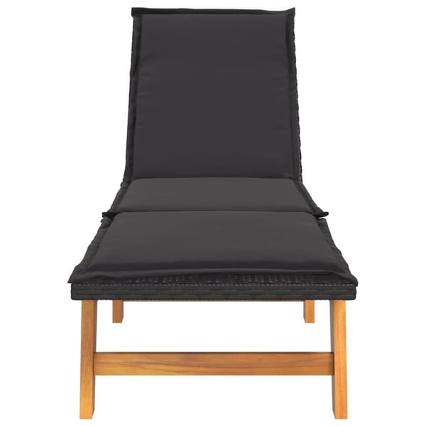 vidaXL liggestole med hynder 2 stk. polyrattan og massivt akacietræ