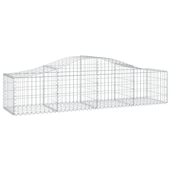 vidaXL buede gabionkurve 14 stk. 200x50x40/60 cm galvaniseret jern