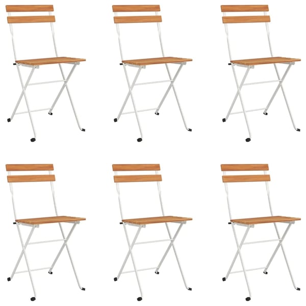 vidaXL foldbare bistrostole 6 stk. massivt akacietræ og stål