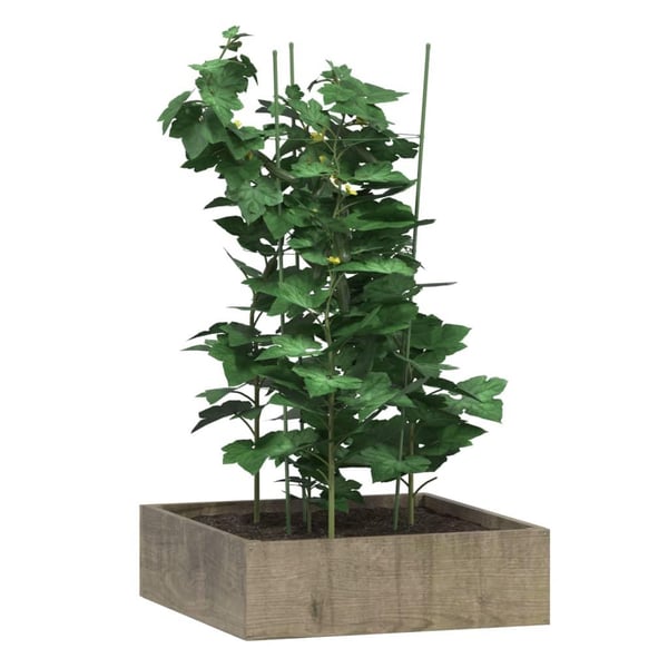 vidaXL Plantestøtter med 3 ringer 5 stk grønn 75 cm stål