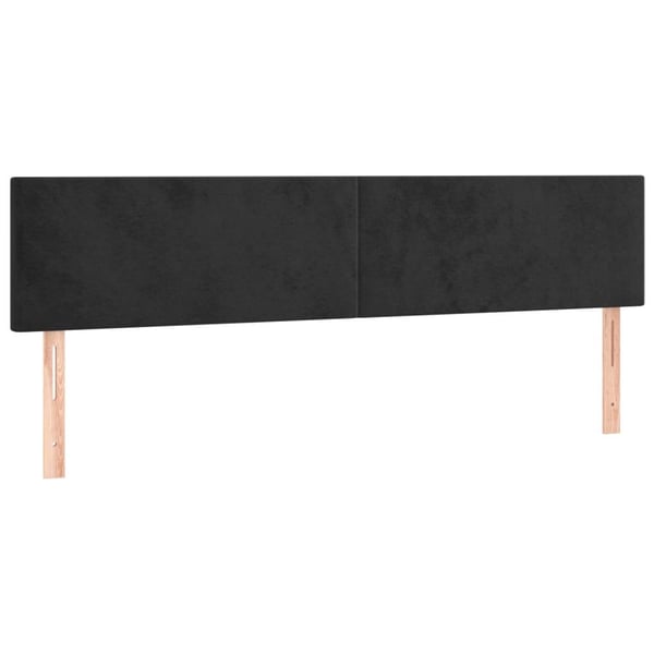 vidaXL kontinentalseng med LED-lys 160x200 cm fløjl sort