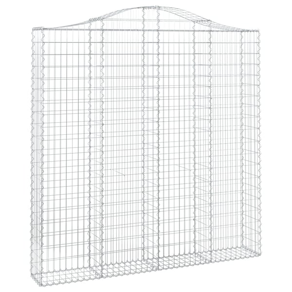 vidaXL Gabionkurver buede 3 stk 200x30x200/220 cm galvanisert jern