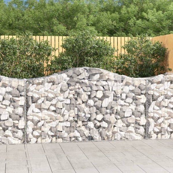 vidaXL buede gabionkurve 25 stk. 200x50x100/120 cm galvaniseret jern