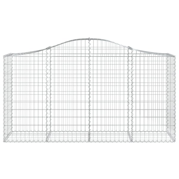 vidaXL Gabionkurver buede 8 stk 200x50x100/120 cm galvanisert jern