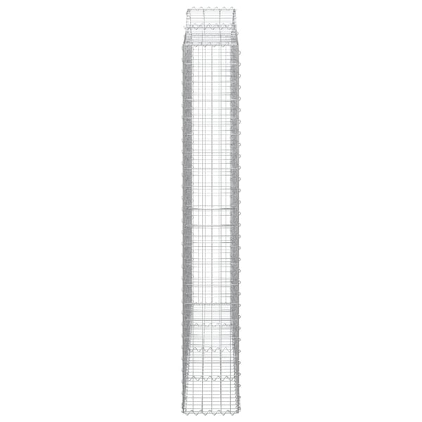 vidaXL Gabionkurver buede 6 stk 200x30x200/220 cm galvanisert jern