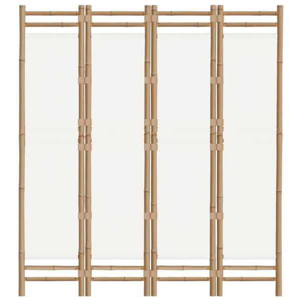 vidaXL Sammenleggbar romdeler 4 paneler 160 cm bambus og lerret