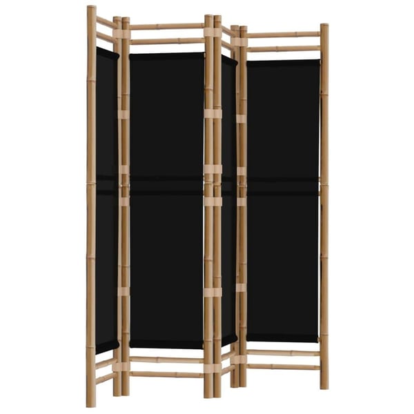 vidaXL Sammenleggbar romdeler 4 paneler 160 cm bambus og lerret