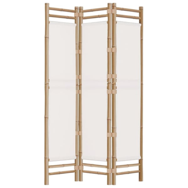 vidaXL 3-panels rumdeler 120 cm foldbar bambus og kanvas