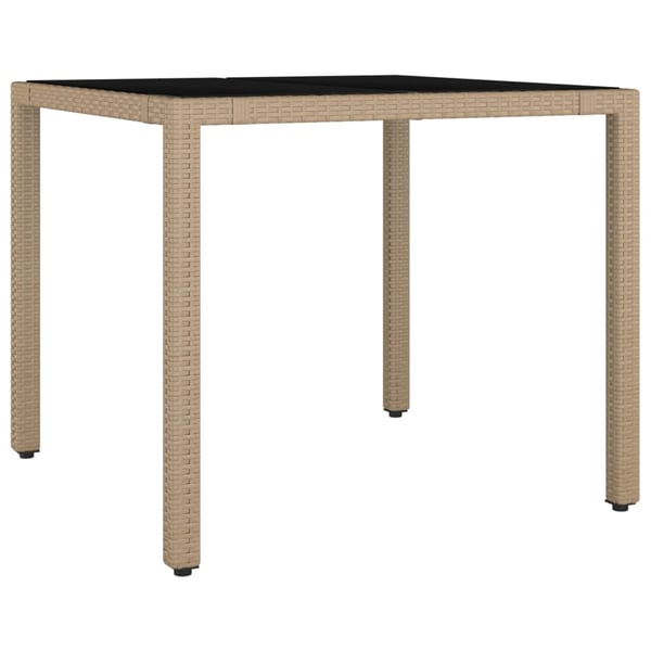 vidaXL spisebordssæt til haven 5 dele med hynder polyrattan beige