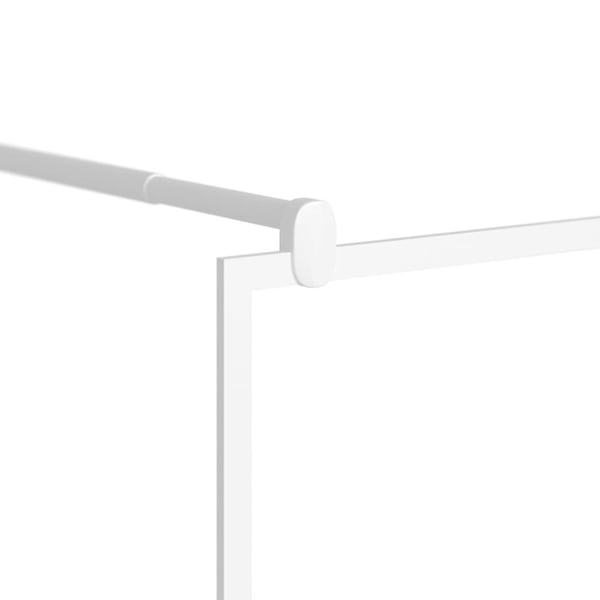 vidaXL Duschvägg med hylla vit 90x195 cm ESG-glas&aluminium