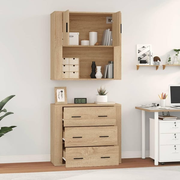 vidaXL Highboard sonoma eik konstruert tre