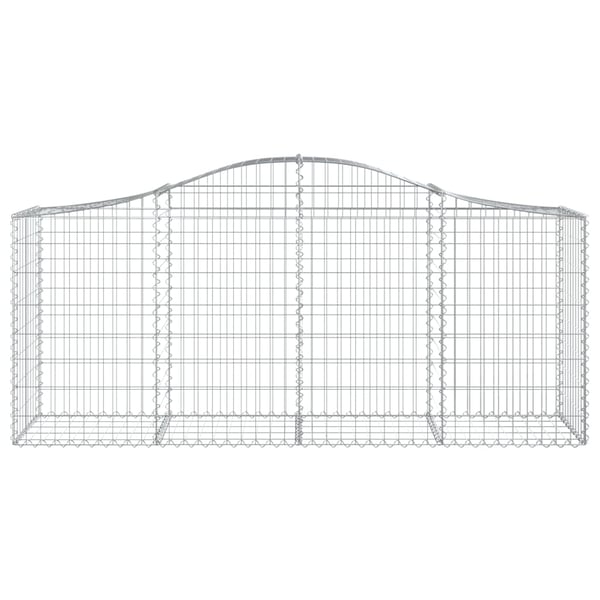 vidaXL Gabionkurver buede 4 stk 200x50x80/100 cm galvanisert jern