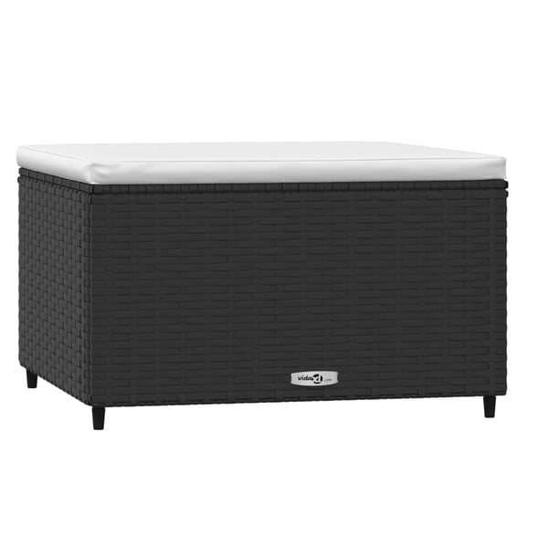 vidaXL fodskamler til have 2 stk. med hynder polyrattan sort