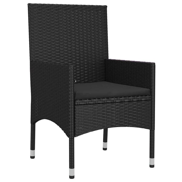 vidaXL loungesæt til haven 4 dele med hynder polyrattan sort