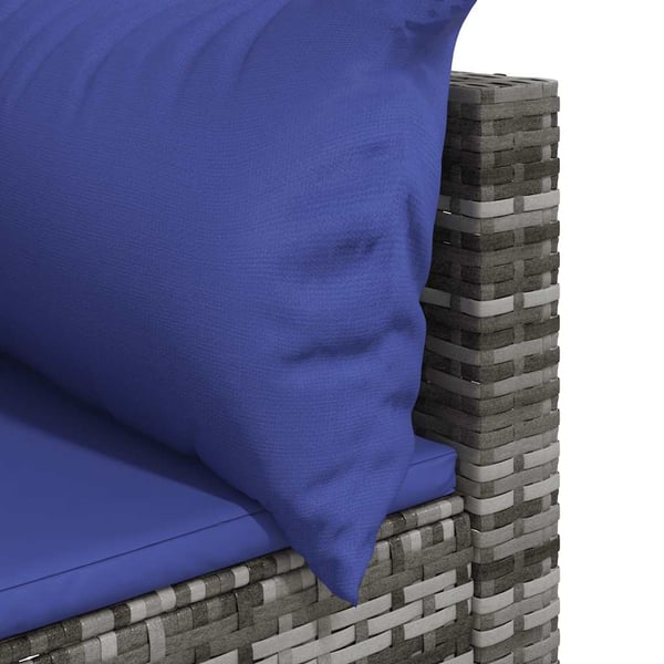 vidaXL loungesæt til haven 3 dele med hynder polyrattan grå