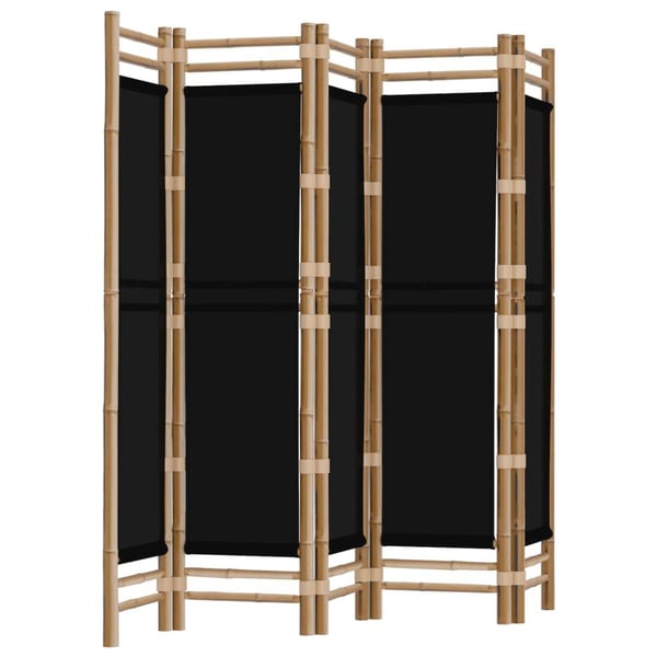 vidaXL 5-panels rumdeler 200 cm foldbar bambus og kanvas