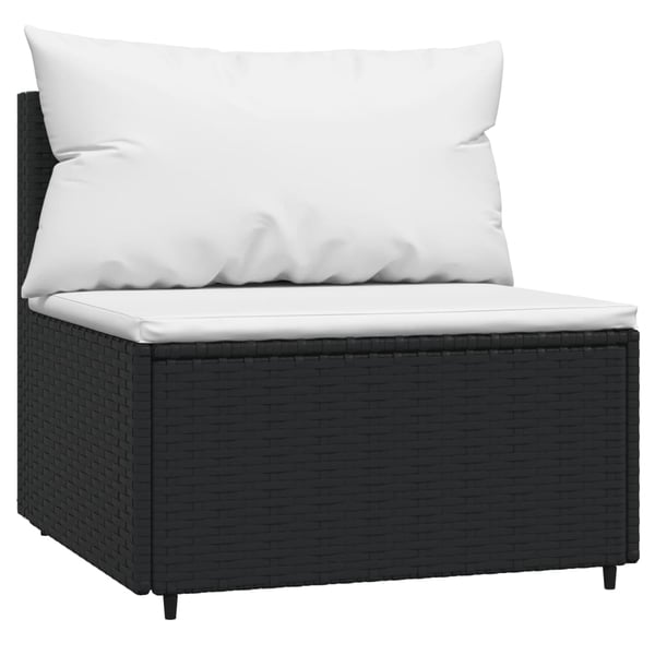 vidaXL loungesæt til haven 3 dele med hynder polyrattan sort