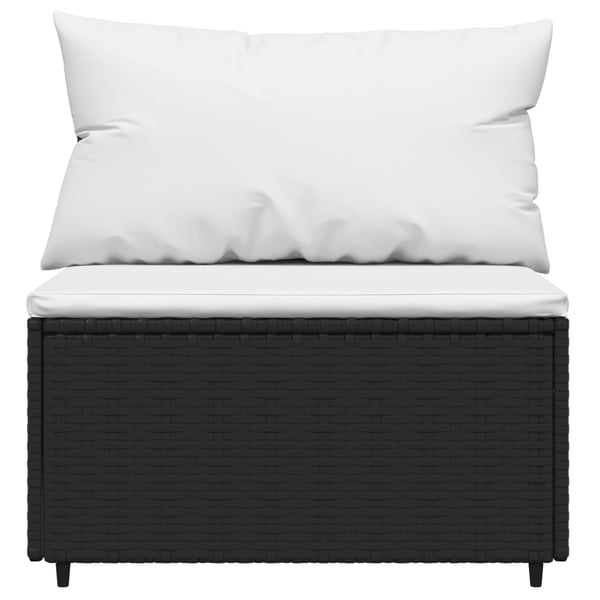 vidaXL midtermodul til havesofa med hynder polyrattan sort