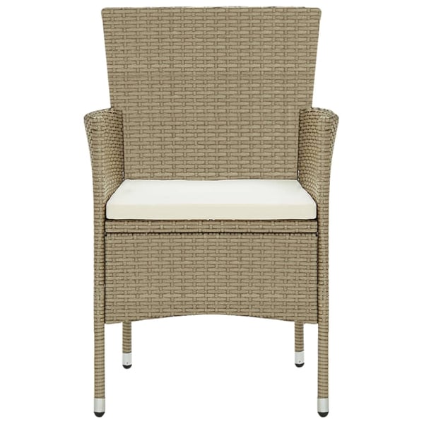 vidaXL spisebordssæt til haven 11 dele polyrattan beige