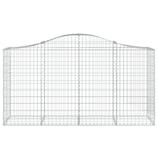 vidaXL Gabionkurver buede 10 stk 200x50x100/120 cm galvanisert jern