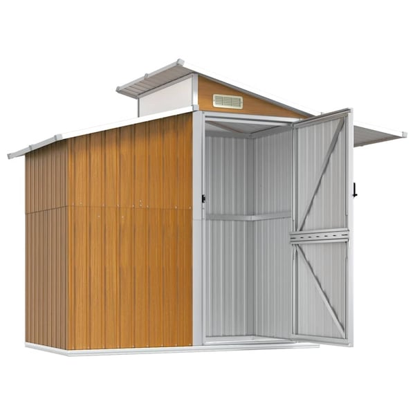 vidaXL haveskur 270x130x208,5 cm galvaniseret stål brun