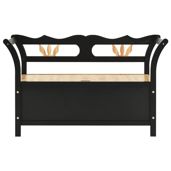 vidaXL Benk svart 107x45x75,5 cm heltre gran